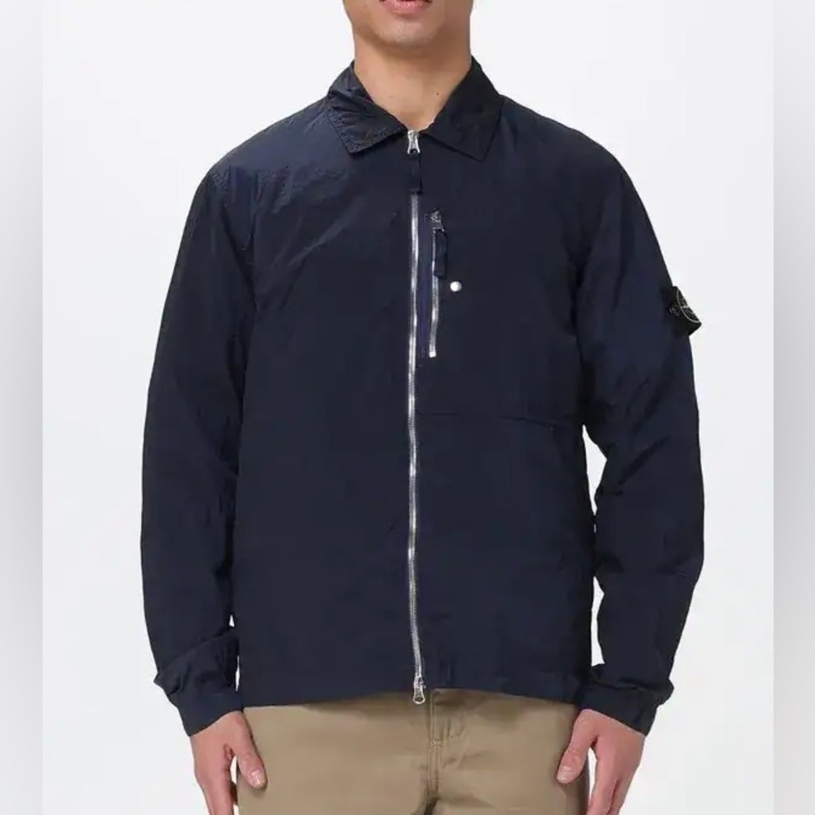 Stone Island Mens Nylon Metal Overshirt Shirt-Jacket Navy Large Nwt